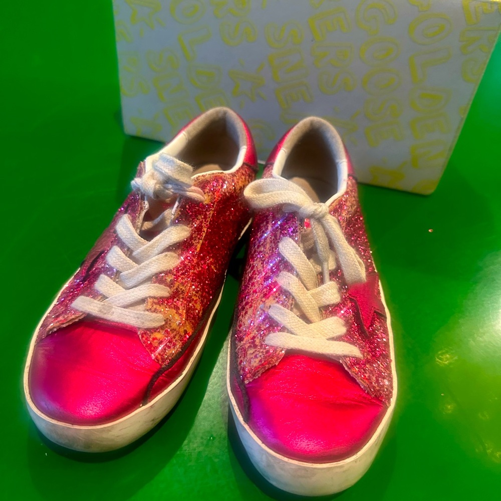 Golden Goose Fuchsia Glitter Kids Sneakers - Picture 7 of 7